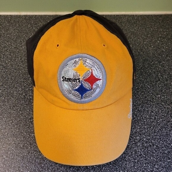 47 Brand Women's NFL Pittsburgh Steelers Miata Clean Up Adjustable Hat Yellow - Picture 2 of 11